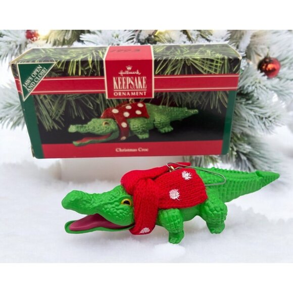 Hallmark Other - Hallmark Keepsake Christmas Croc Ornament 1990 Crocodile Alligator Jaws Open